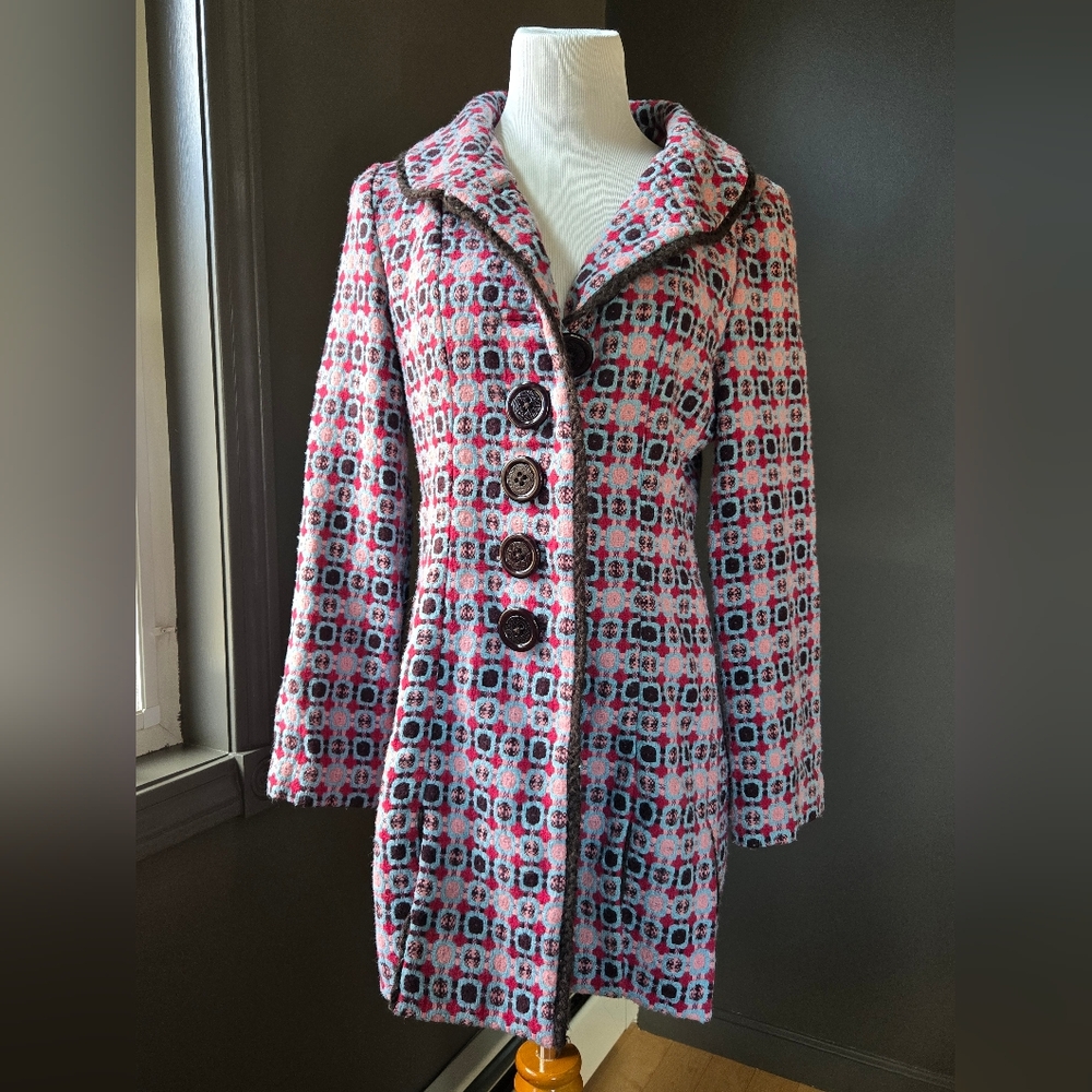 Vintage An Ren New York Wool-Blend Coat – Wearable Art Outerwear (Size L)